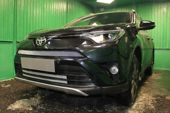 Защита радиатора "Standart" Toyota RAV4 (2015-2019) низ, хром купить недорого с доставкой в Волжск