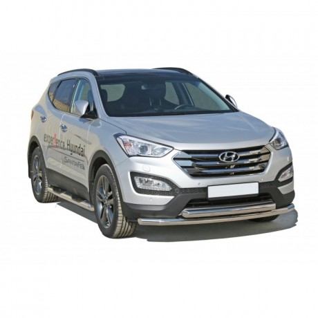 Защита порогов «Труба» (d76) для Hyundai Santa Fe (2012-2016)(Окрашенное) купить недорого с доставкой в Волжск