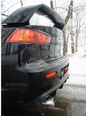 Накладка (юбка) заднего бампера "EVO" var №1 для Mitsubishi Lancer X (2007-2016) купить недорого с доставкой в Волжск