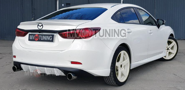 Диффузор заднего бампера var №4 (с килями) для Mazda 6 (2013 - н.в.) купить недорого с доставкой в Волжск