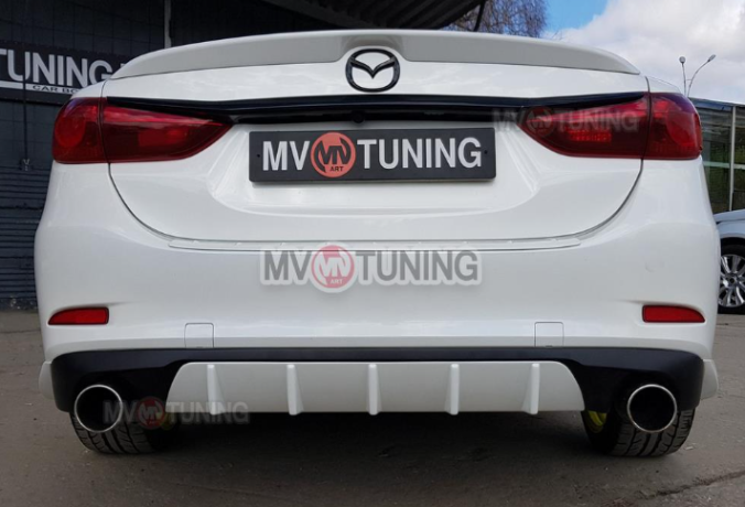 Диффузор заднего бампера var №4 (с килями) для Mazda 6 (2013 - н.в.) купить недорого с доставкой в Волжск