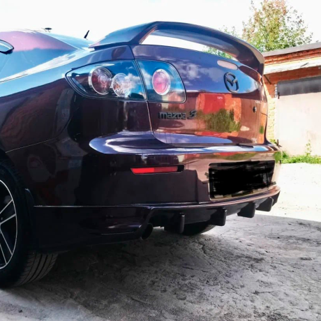 Накладка (юбка) на задний бампер Mazda 3 седан (2003-2009) купить недорого с доставкой в Волжск